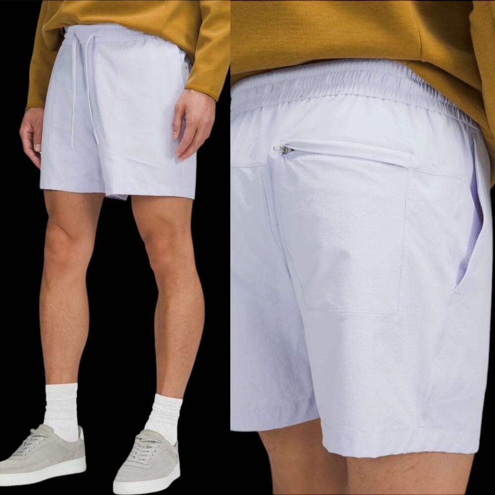 NEW RARE Lululemon Men’s Bowline Short 5" Stretch Ripstop Pastel Blue Size Small